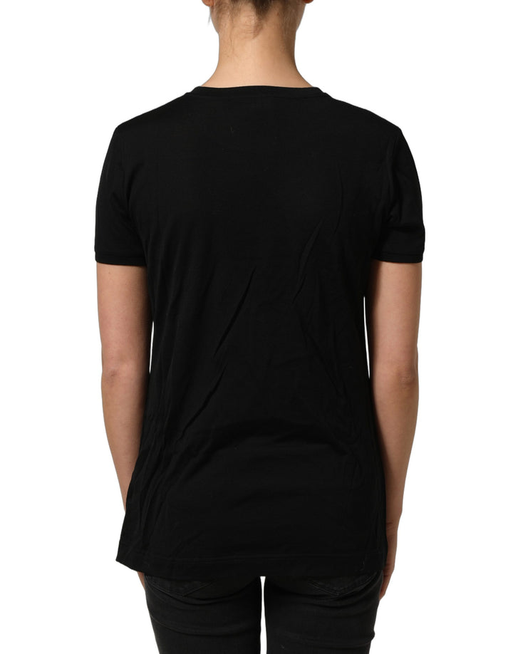 Dolce & Gabbana Black Wool Crew Neck Short Sleeves Men T-shirt
