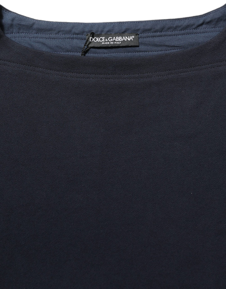 Dolce & Gabbana Dark Blue Logo Cotton Sweatshirt Sweater
