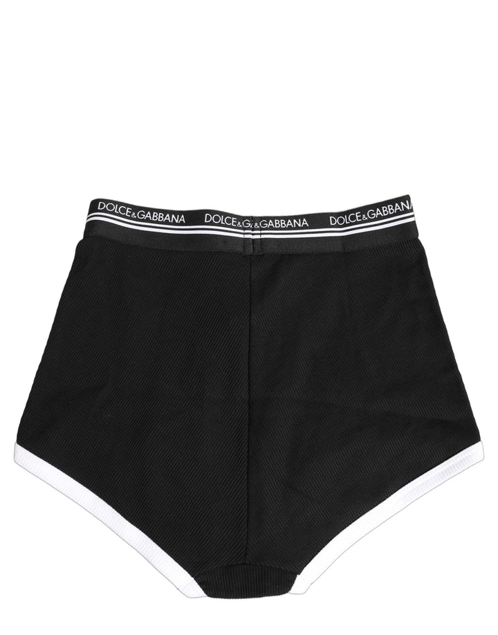 Dolce & Gabbana Black White Logo Waistband Coulotte Panty Underwear