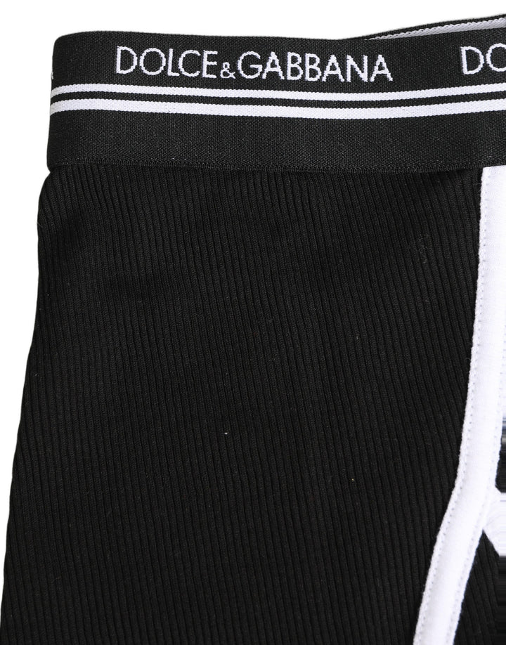 Dolce & Gabbana Black White Logo Waistband Coulotte Panty Underwear
