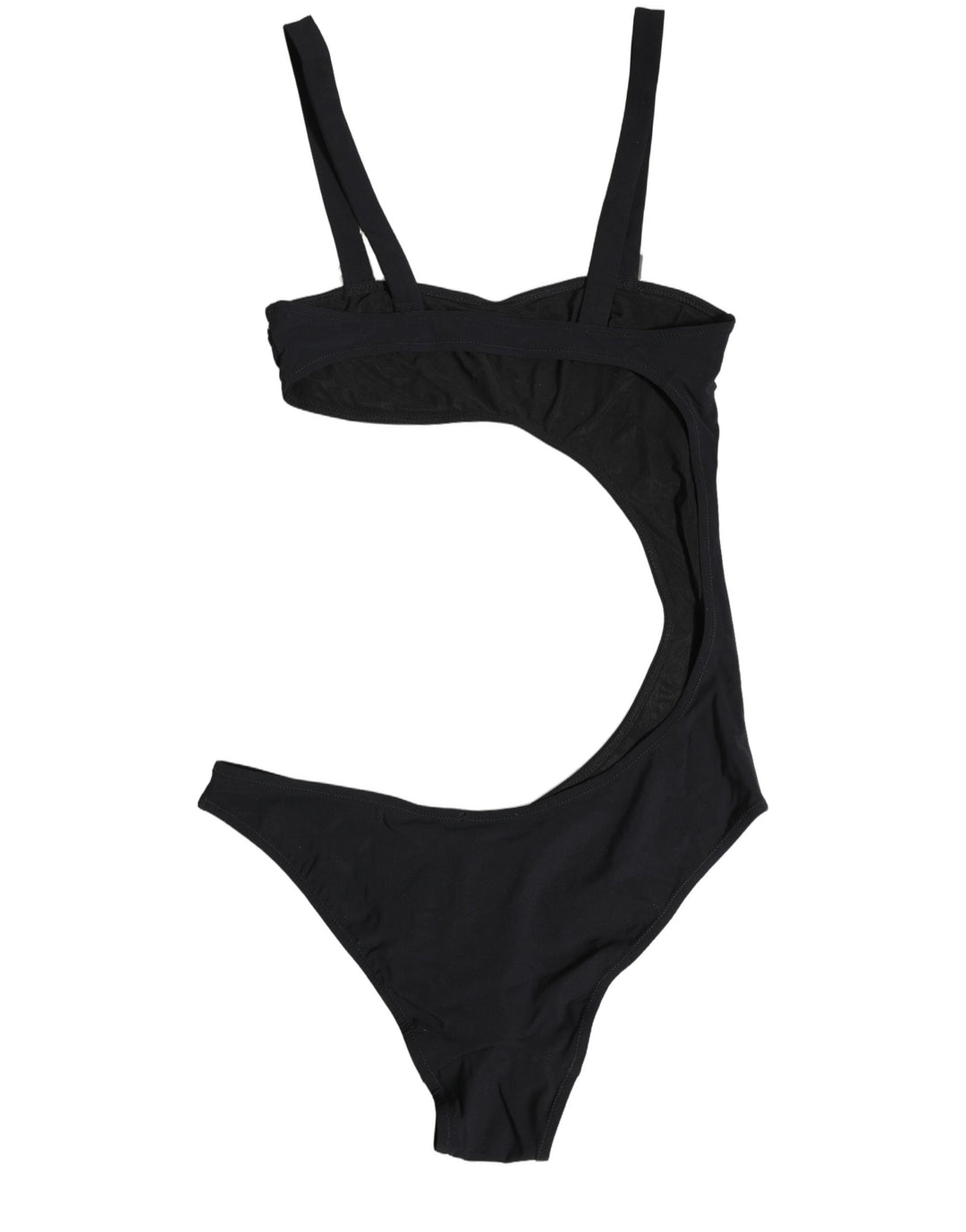 Dolce & Gabbana Black Embellished Cutout Bandeau One Piece Swimwear