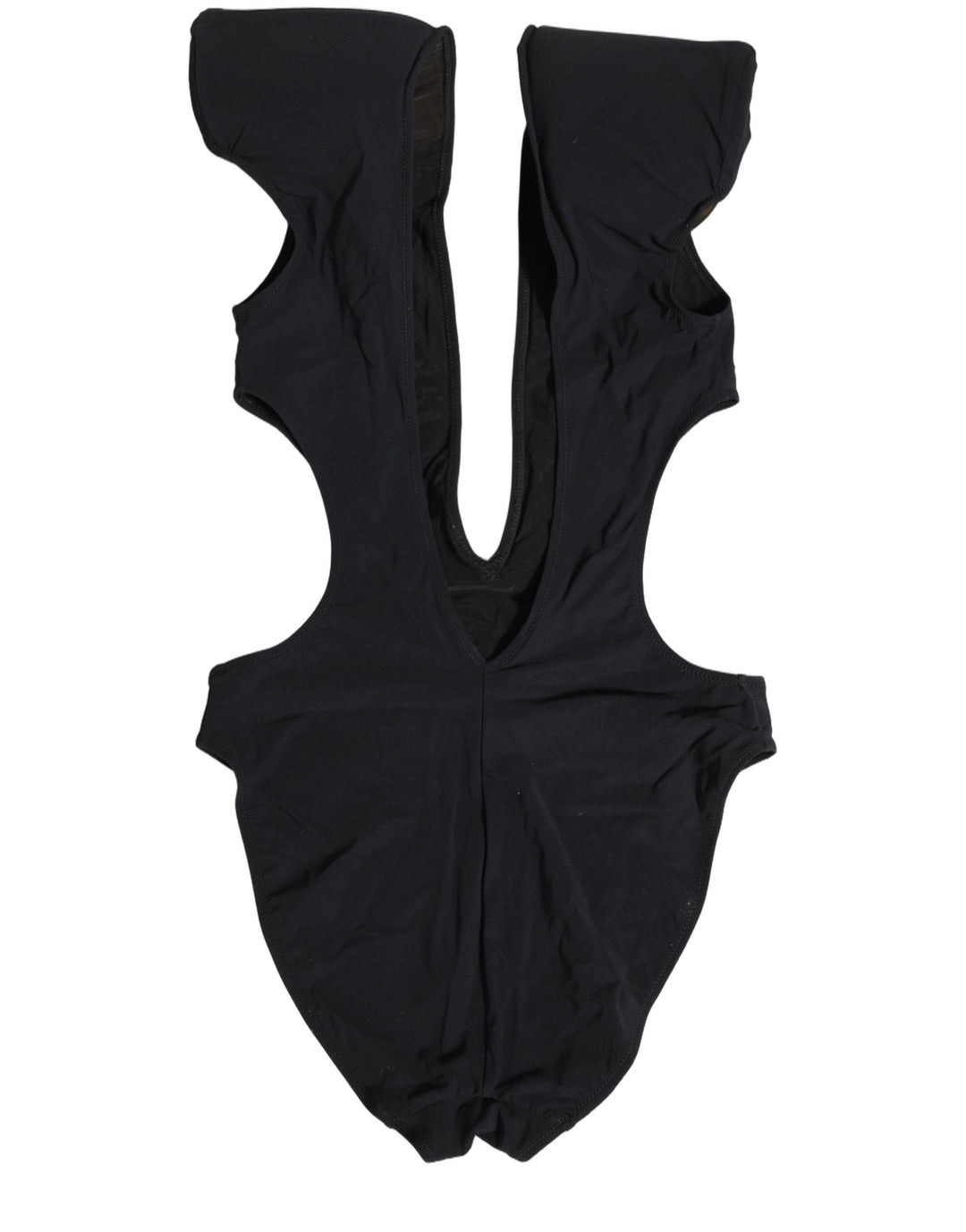 Dolce & Gabbana Black Logo Embellished Cutout One Piece Swimwear