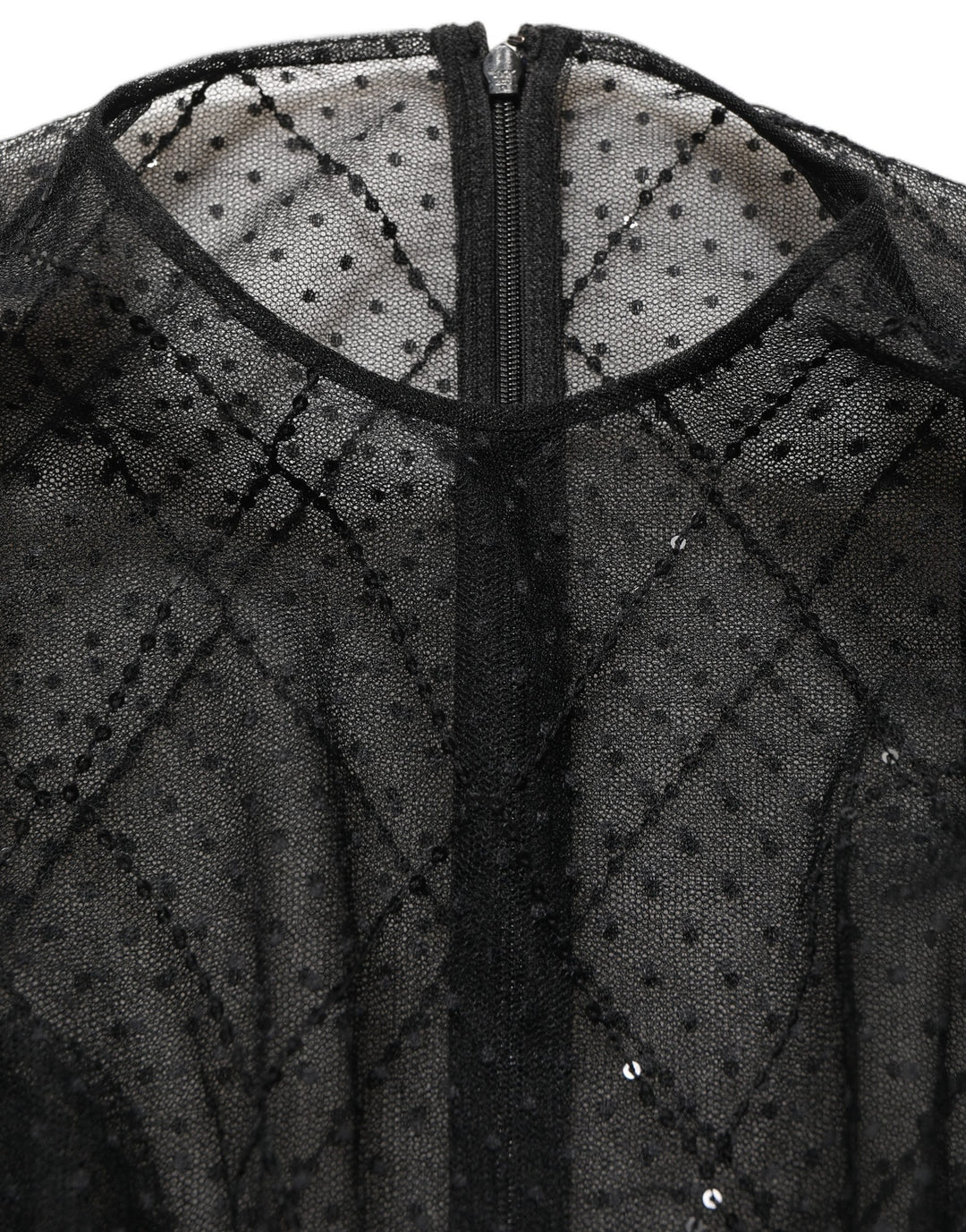 Dolce & Gabbana Black Mesh Lace Long Sleeved Maxi Gown Dress