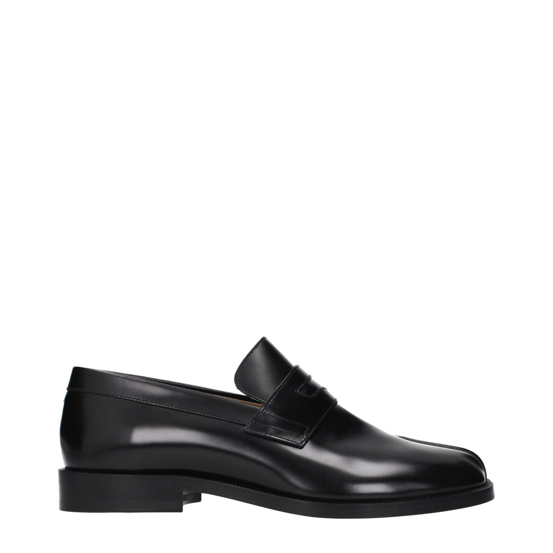 Maison Margiela Black Leather Slip-On Loafers