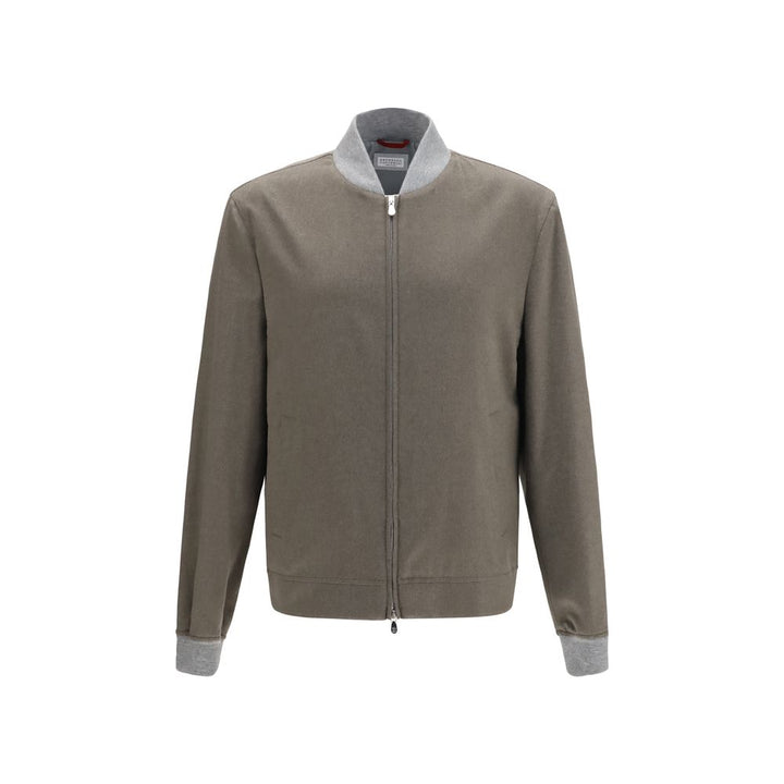Brunello Cucinelli Bicolor Cashmere Bomber