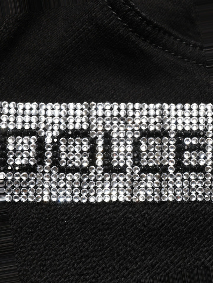 Dolce & Gabbana Black Grace Rhinestone HighWaist Denim Jeans