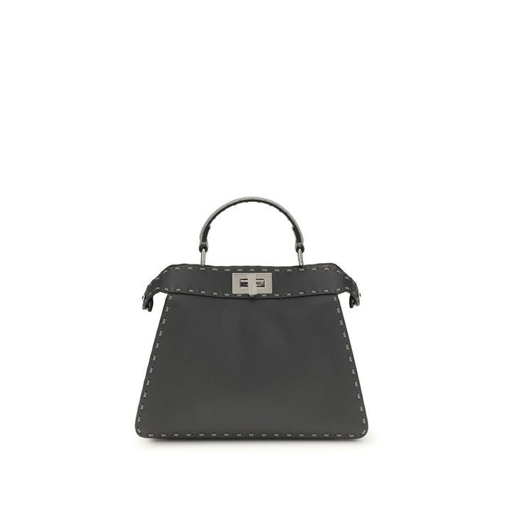 Fendi Gray Calf Leather Bos Taurus Handbag