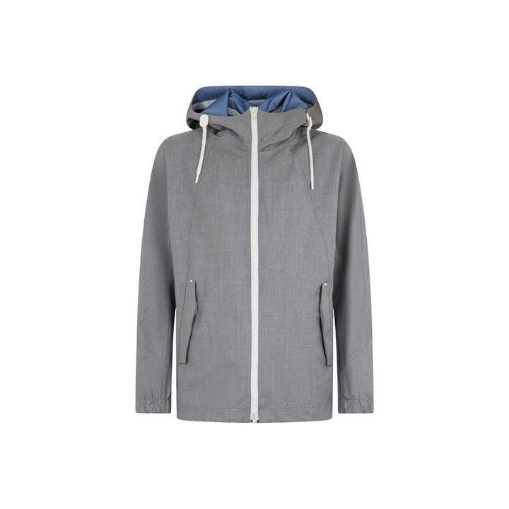 Herno Gray Virgin Wool Shell Jacket