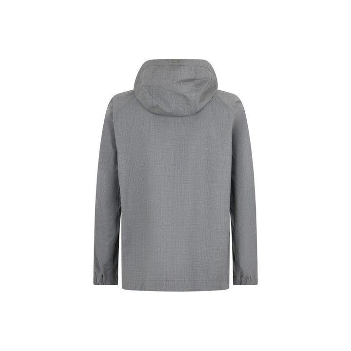 Herno Gray Virgin Wool Shell Jacket