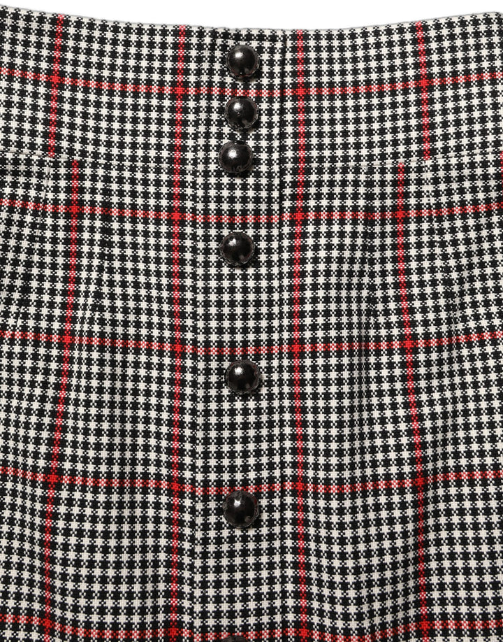 Dolce & Gabbana Gray Checkered High Waist A-line Mini Skirt