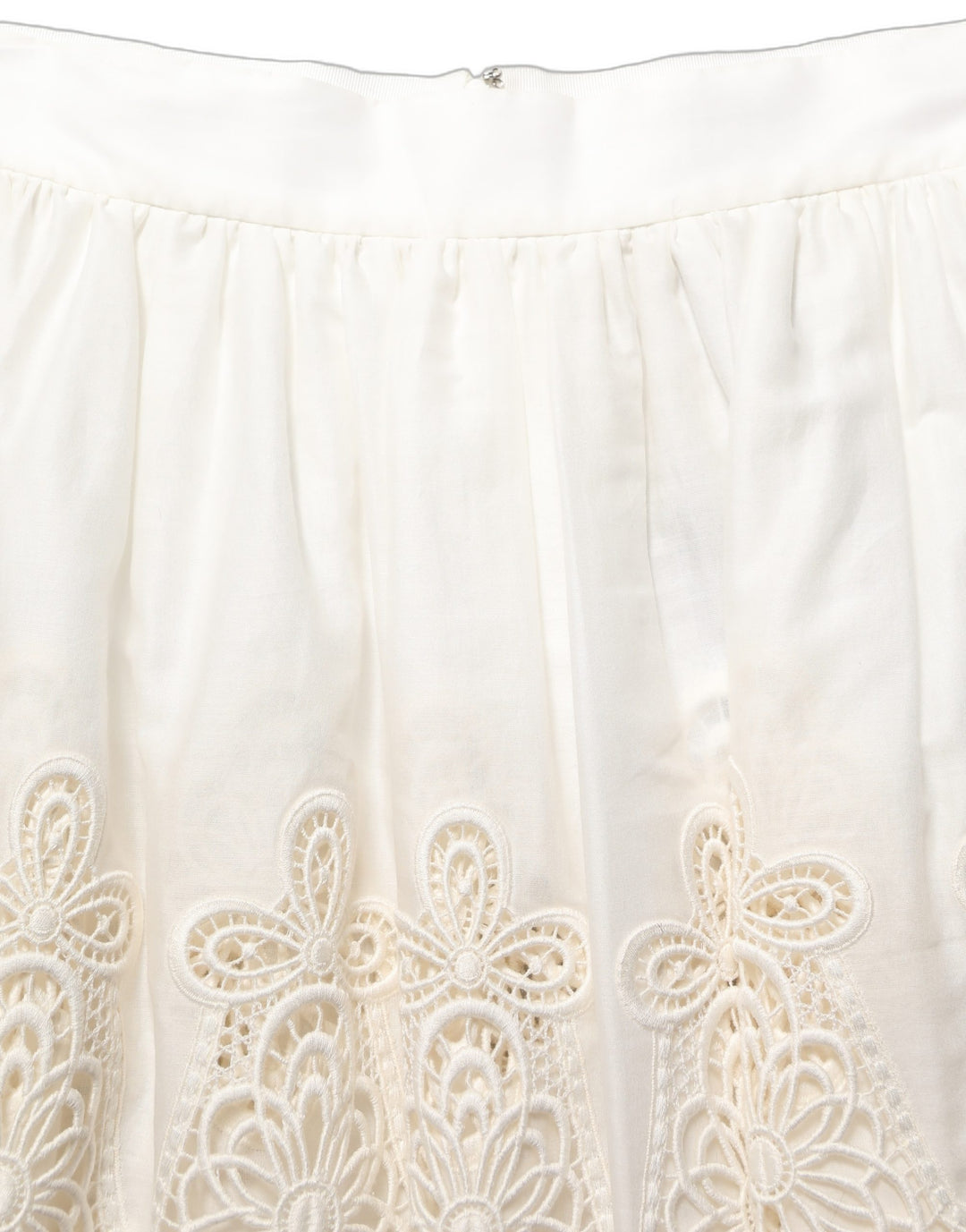 Dolce & Gabbana White Floral Embroidered A-line Mini Skirt