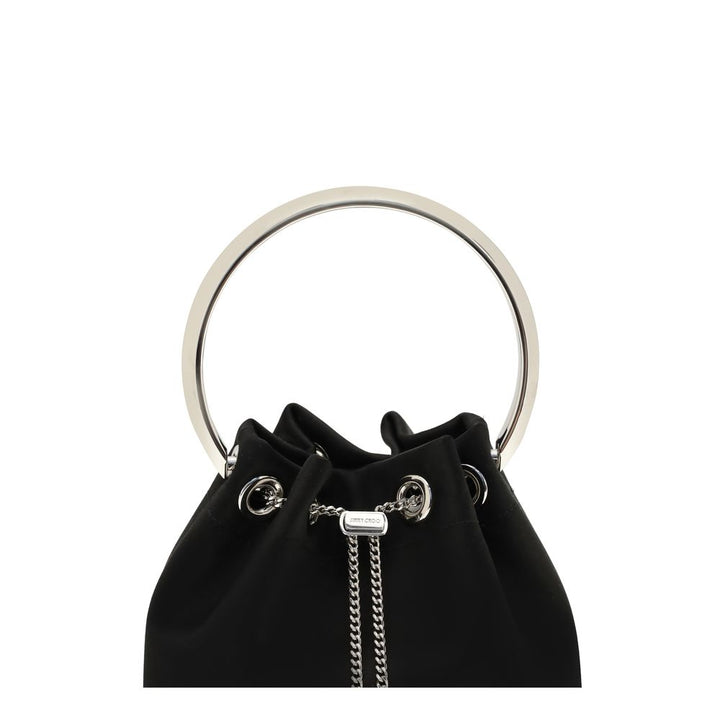 Jimmy Choo Black Cotton Shoulder Bag