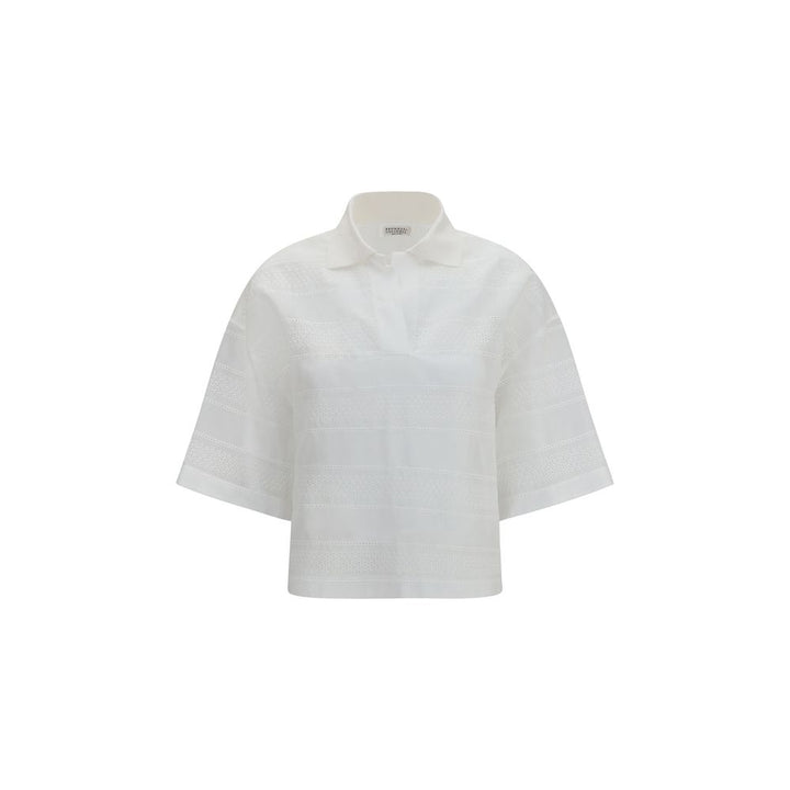 Brunello Cucinelli White Cotton Blouse