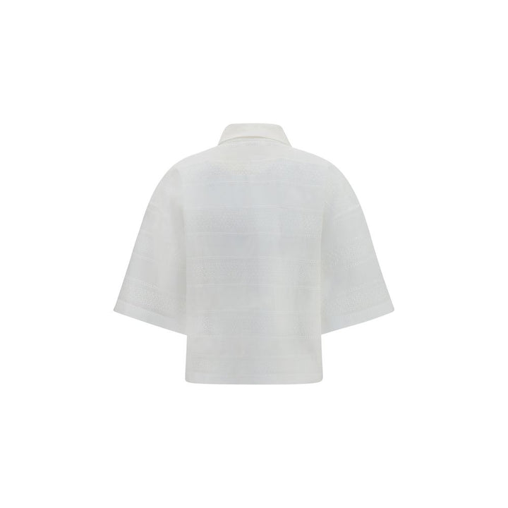 Brunello Cucinelli White Cotton Blouse
