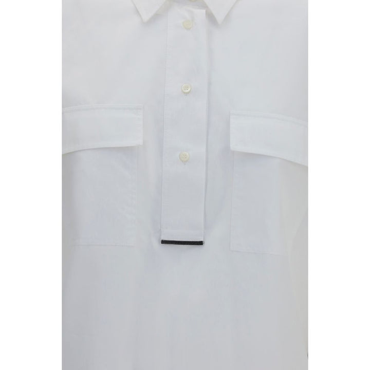 Brunello Cucinelli White Cotton Dress Shirt