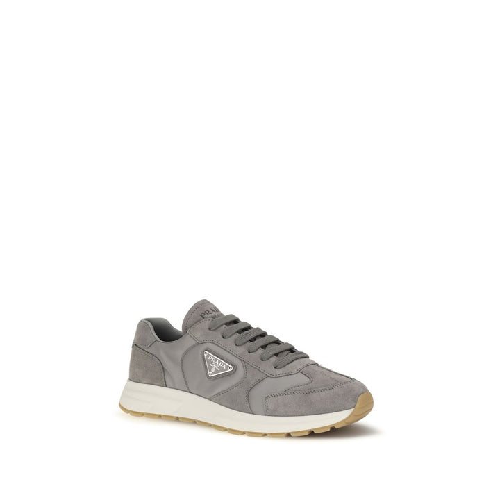 Prada Gray Recycled Polyamide Athletic Sneakers