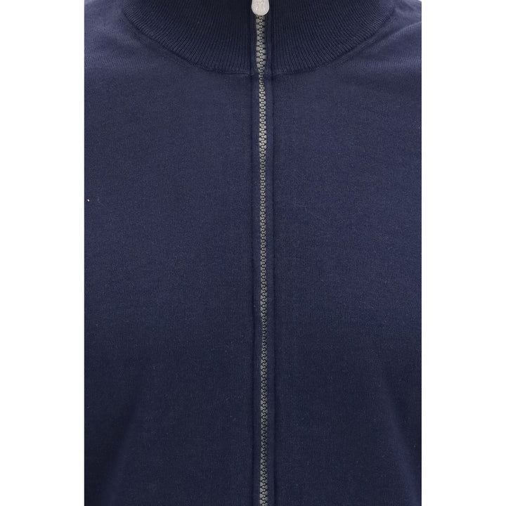 Brunello Cucinelli Blue Cotton Cardigan