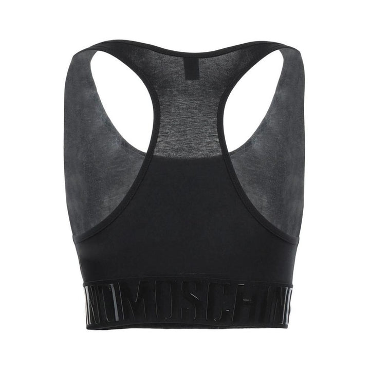 Moschino Black Cotton Sport Bra