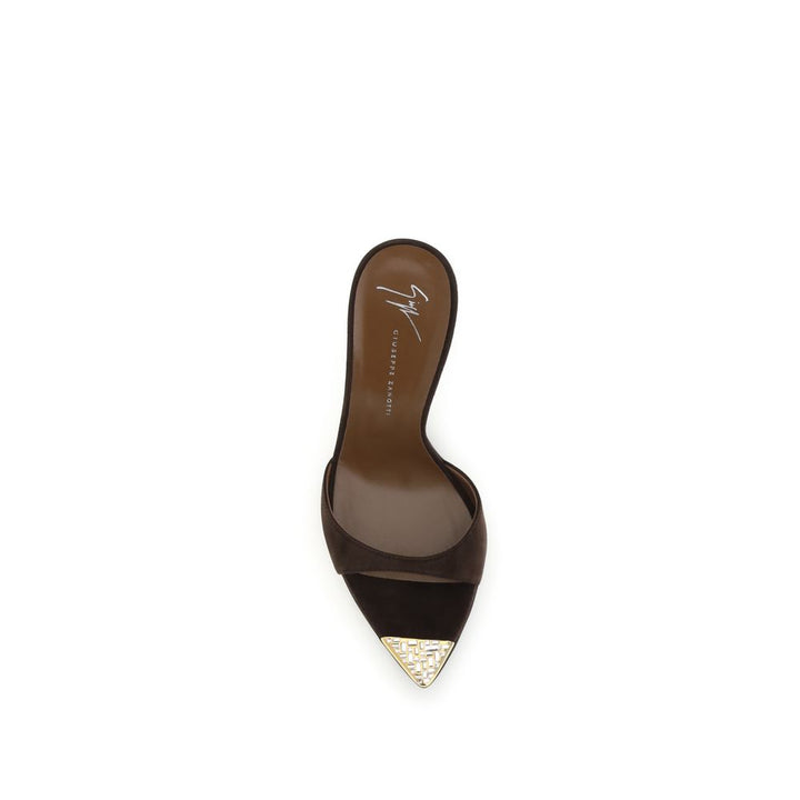 Giuseppe Zanotti Brown Calf Leather Bos Taurus Stiletto Heel Sandals