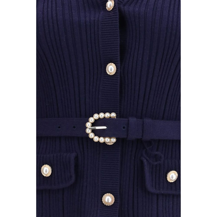 Self-Portrait Blue Polyamide Cardigan