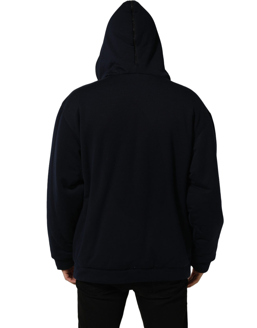 Dolce & Gabbana Black Cotton Full Zip Hooded Bomber Jacket
