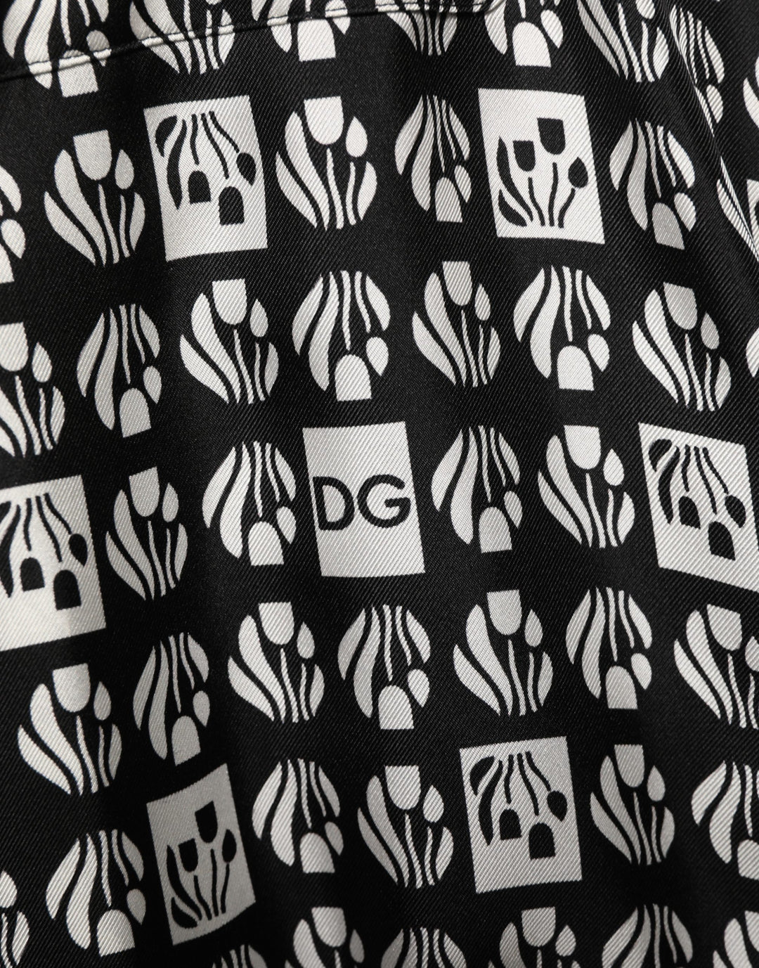 Dolce & Gabbana Black White Silk Men Wrap Robe Coat Jacket