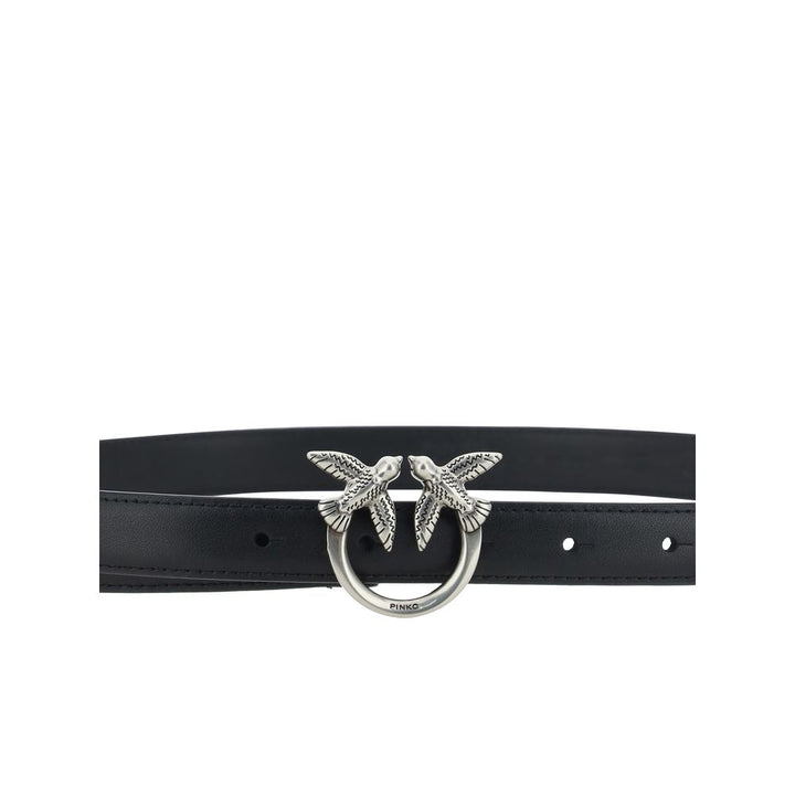 PINKO Black Calf Leather Bos Taurus Regular Belt