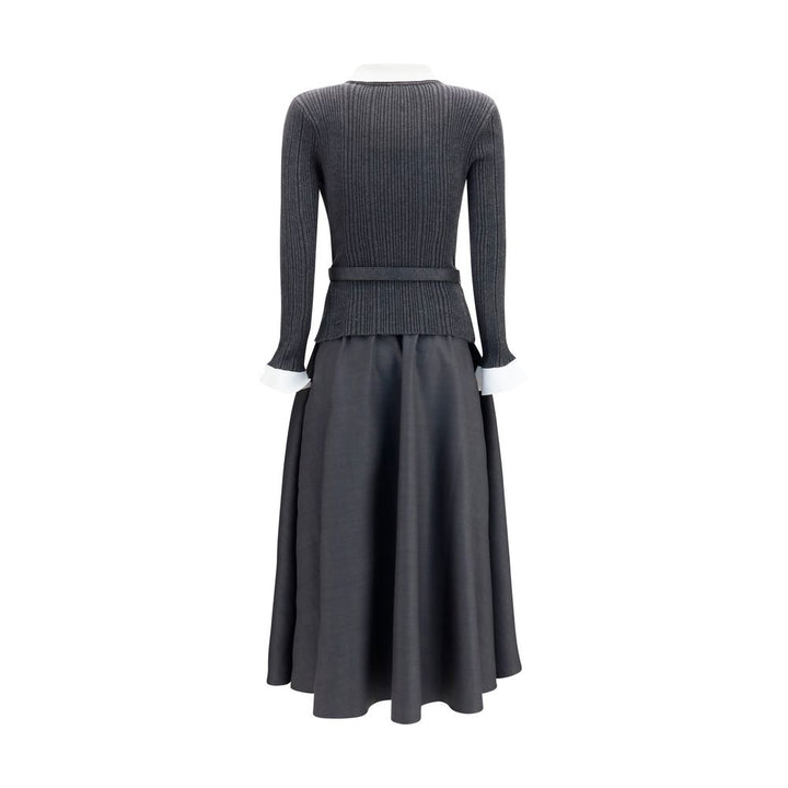 Self-Portrait Gray Polyamide Casual Dress