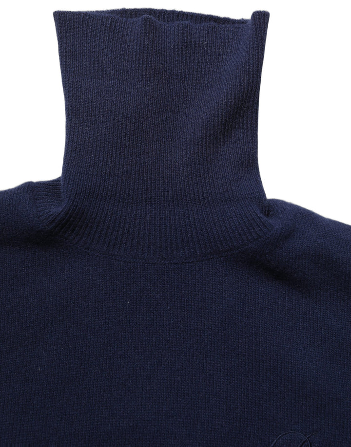 Dolce & Gabbana Blue Wool Knit Turtleneck Pullover Sweater