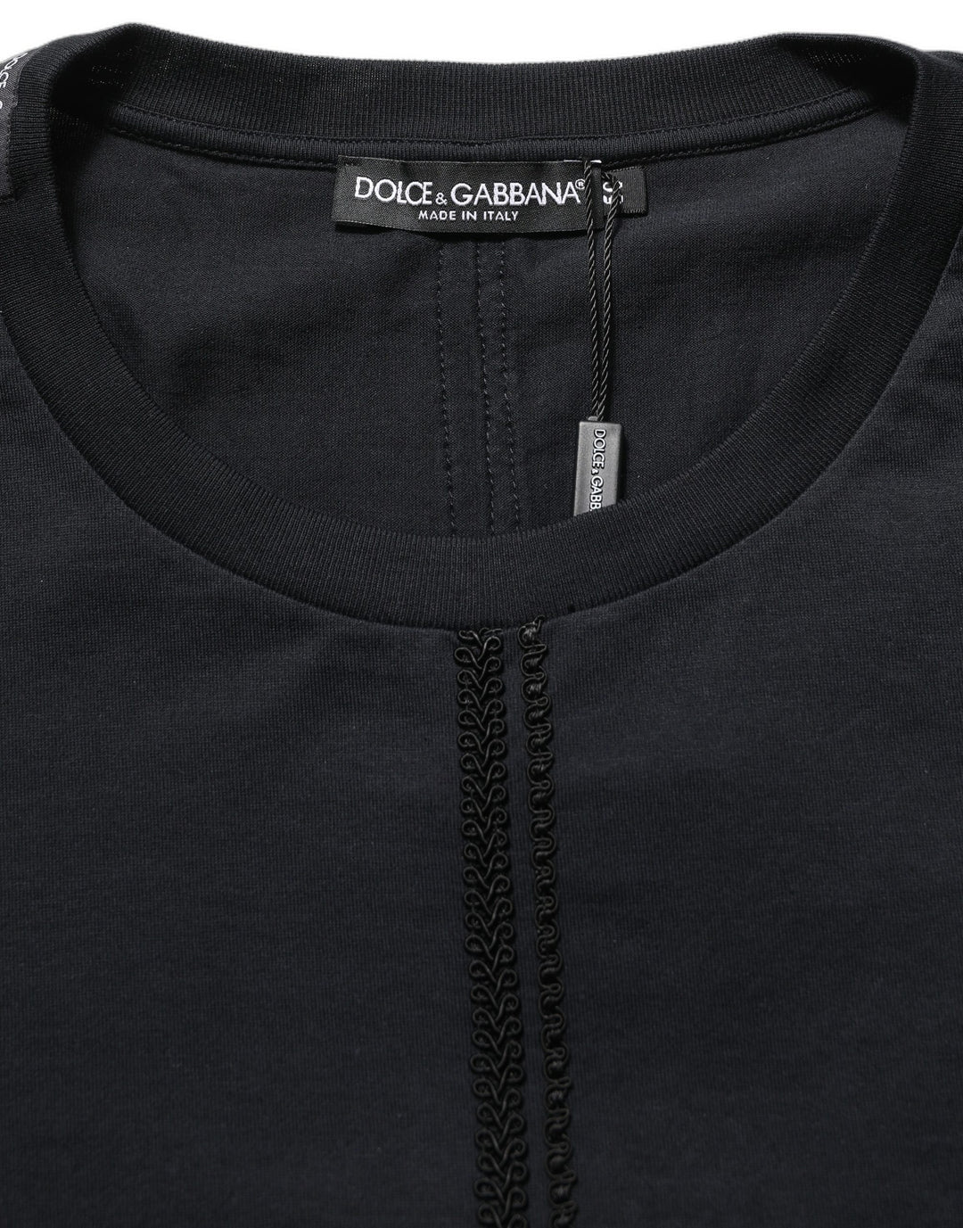 Dolce & Gabbana Dark Blue Cotton Round Neck Pullover Sweater