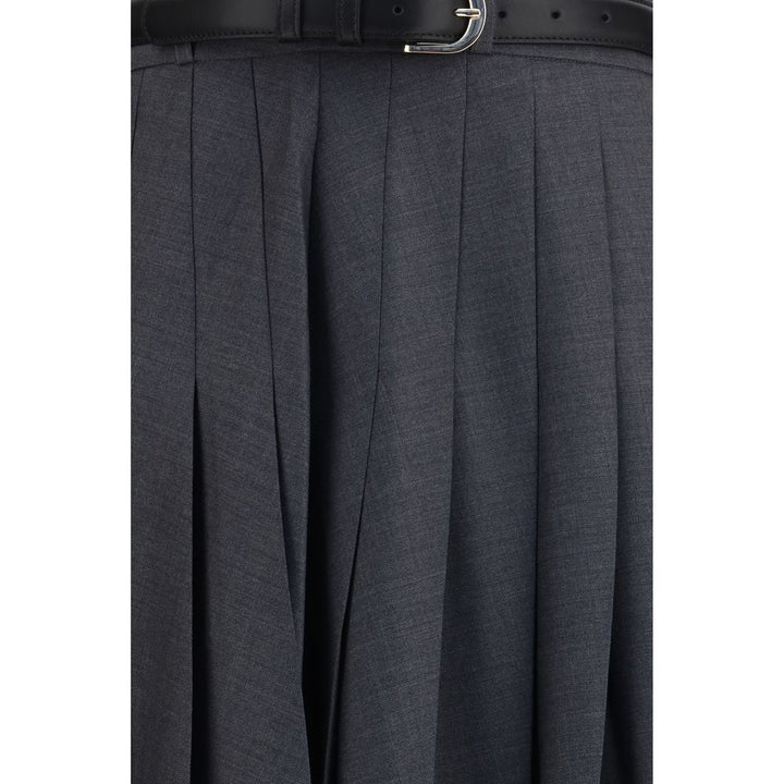 Self-Portrait Gray Polyester Long Skirt