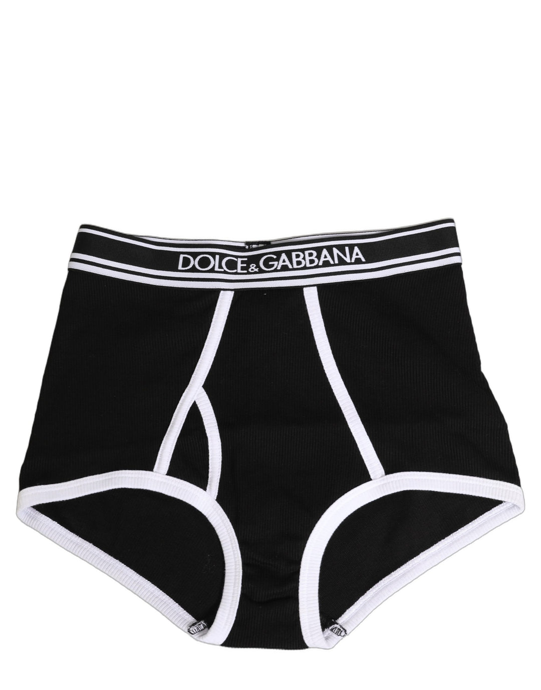 Dolce & Gabbana Black White Logo Waistband Coulotte Panty Underwear