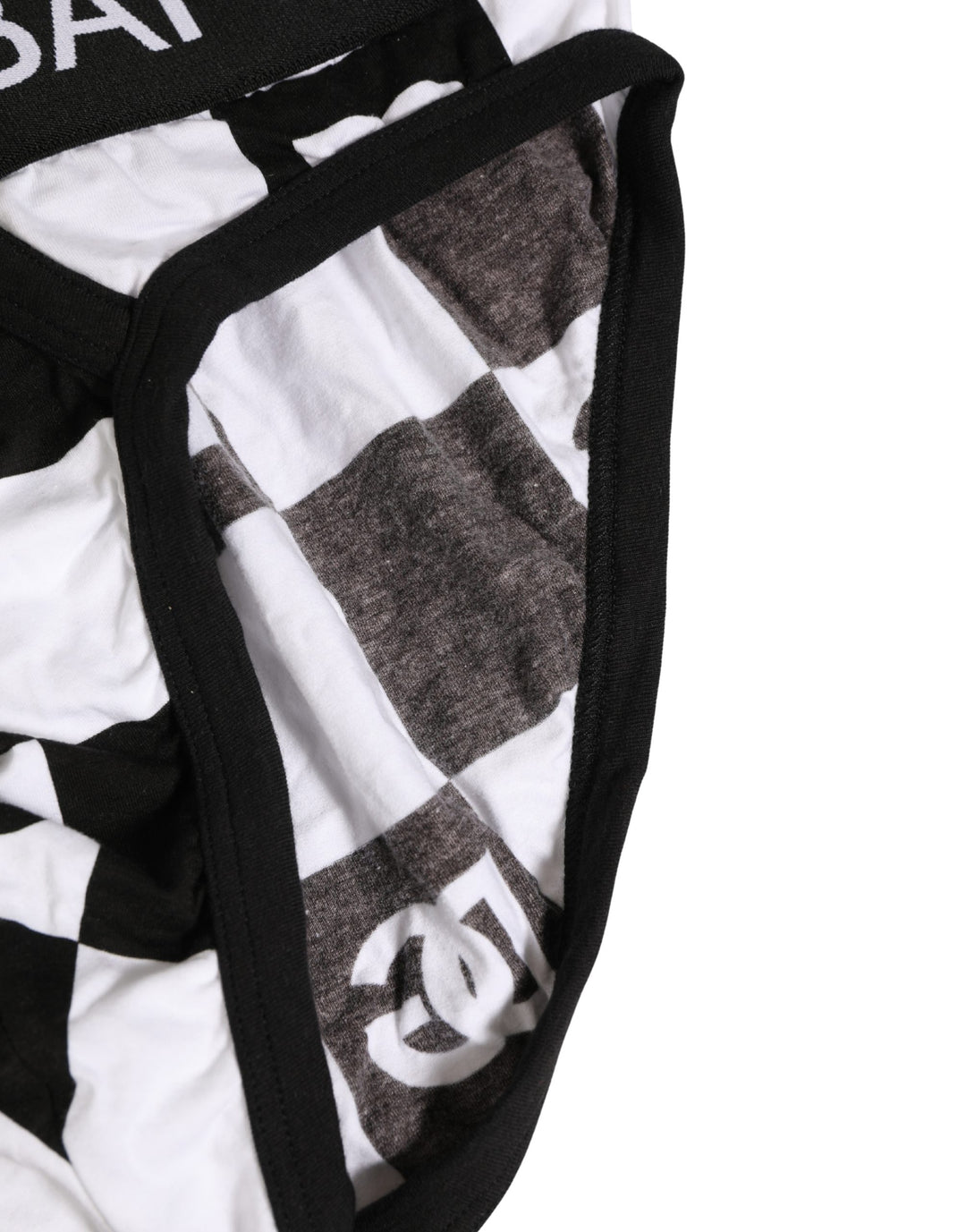 Dolce & Gabbana Black White Logo Checkered Midi Brief Underwear