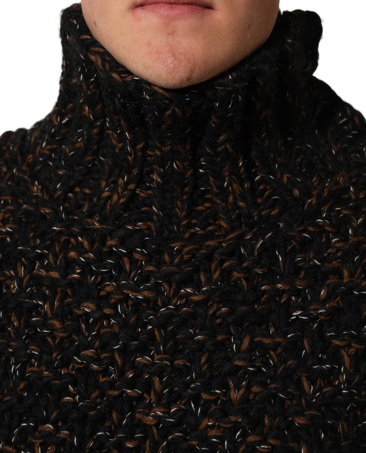 Dolce & Gabbana Brown Wool Knit Turtleneck Pullover Sweater