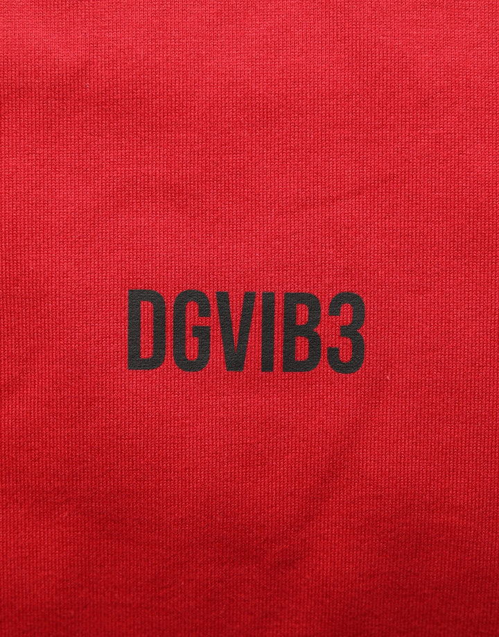 Dolce & Gabbana Red Cotton Graphic Print Crew Neck T-shirt