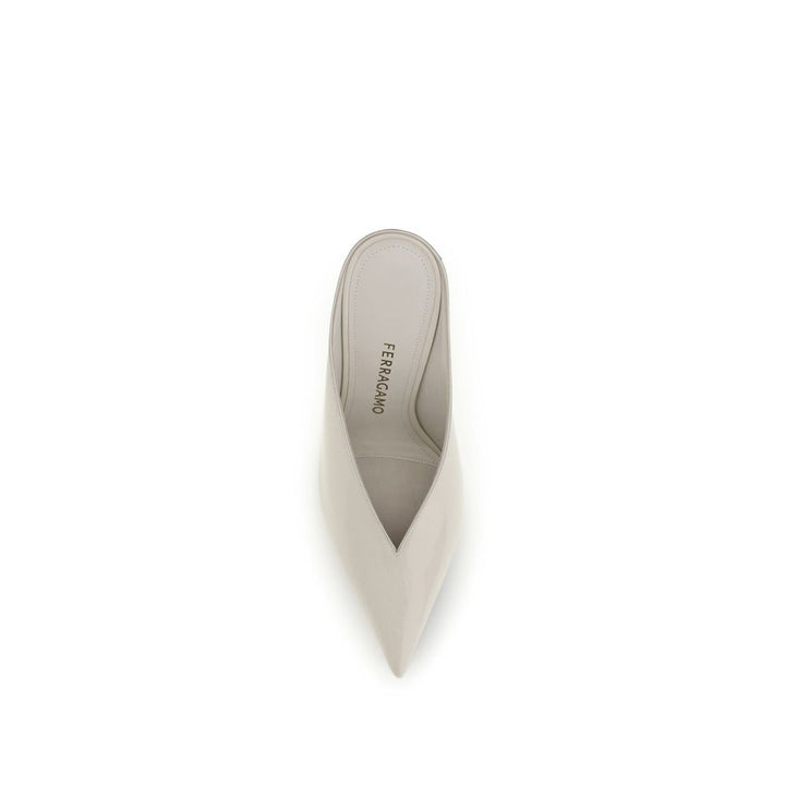 Ferragamo Beige Calf Leather Bos Taurus Mules