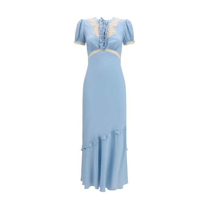 Self-Portrait Blue Viscose Casual Dress