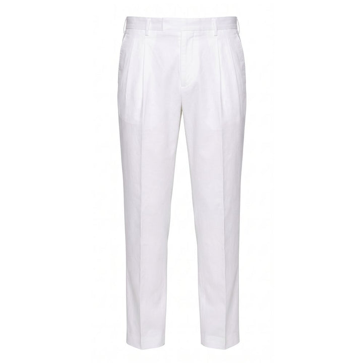 Malo White Cotton Men Pant