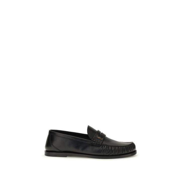 Saint Laurent Black Calf Leather Bos Taurus Slip-On Loafers