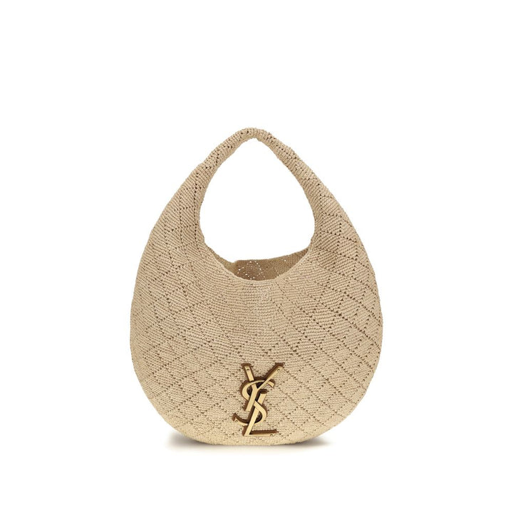 Saint Laurent Beige Raffia Shoulder Bag