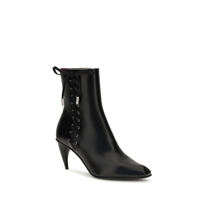 Alexander McQueen Black Calf Leather Bos Taurus Lace-Up Boots