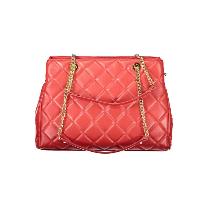 Mario Valentino Rosso Polyurethane Women's Bag with Chain and Zip Closure