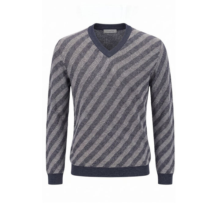 Malo Blue Linen Men Sweater