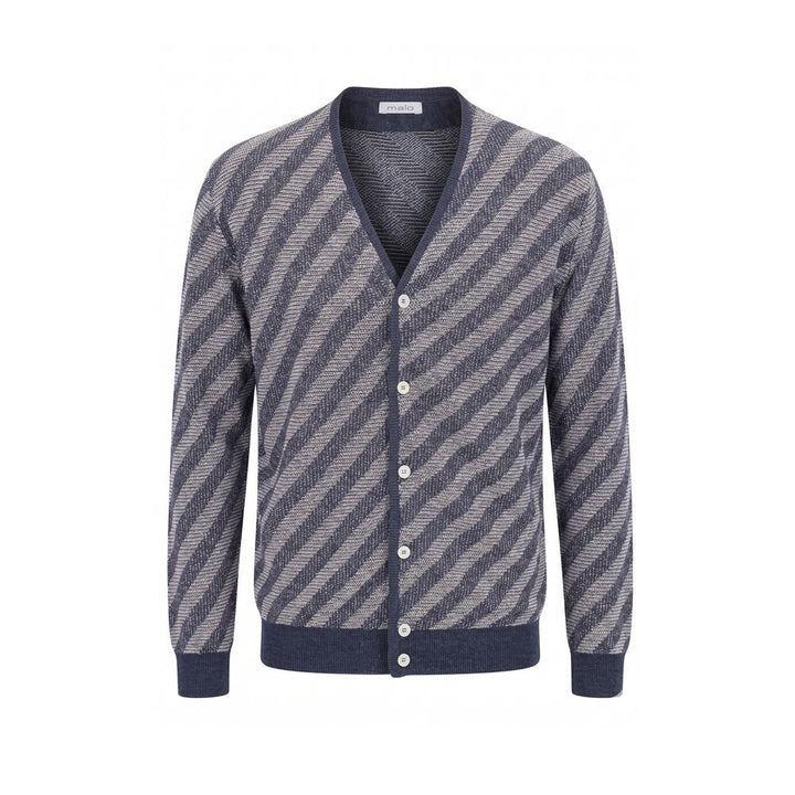 Malo Blue Linen Men Cardigan