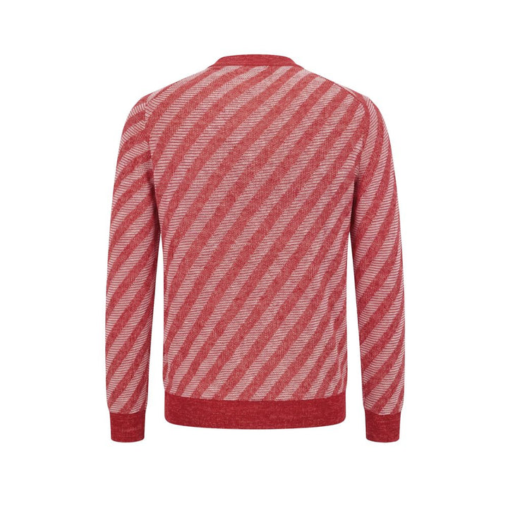 Malo Red Linen Men Cardigan