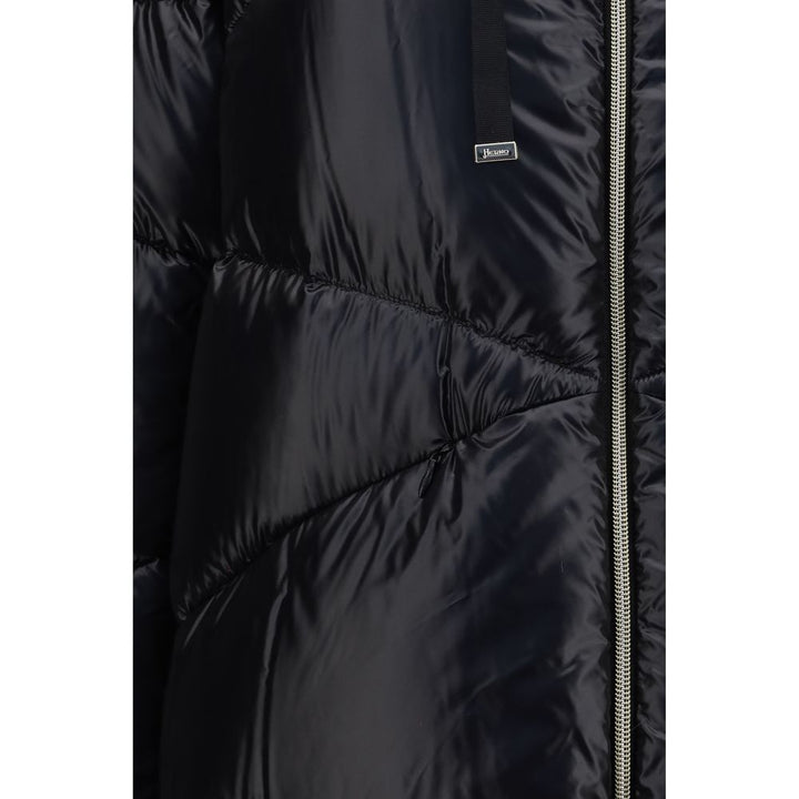 Herno Black Goose Down Full-Length Jacket