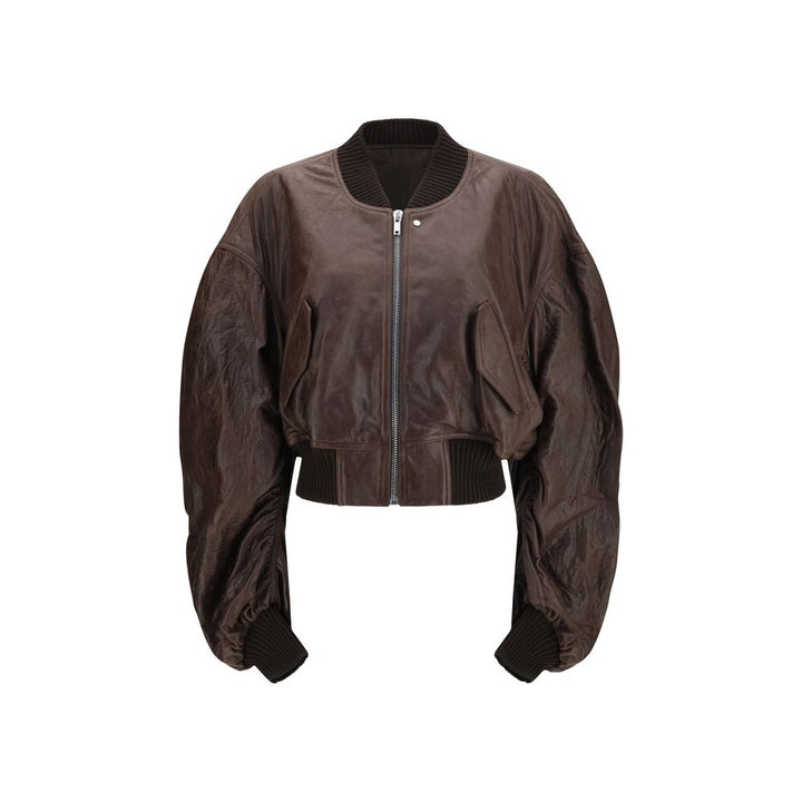Rick Owens Brown Calf Leather Bos Taurus Bomber