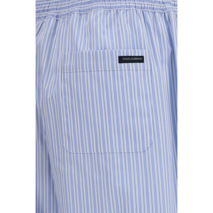 Dolce & Gabbana Blue Cotton Casual Pants