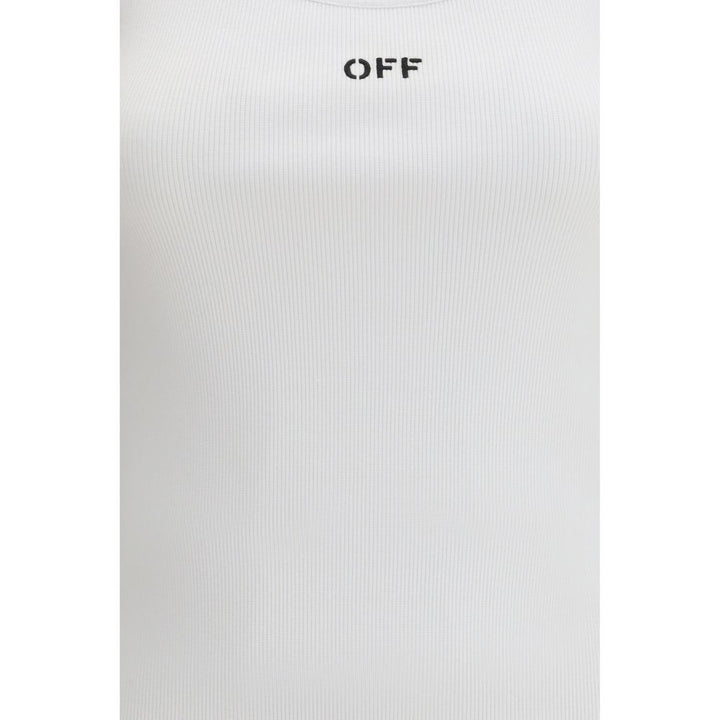 Off-White White Cotton Sleeveles T-Shirt