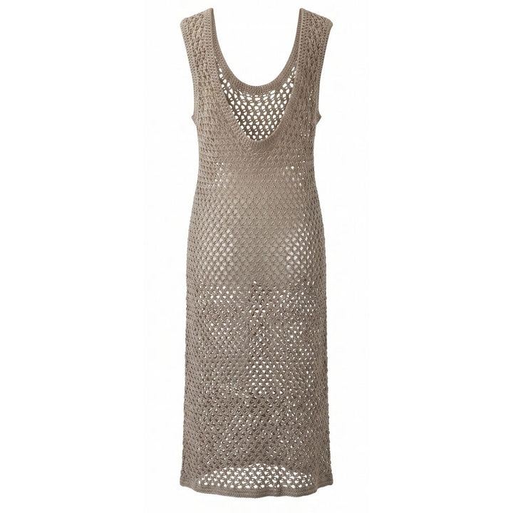 Malo Beige Cotton Women Dress